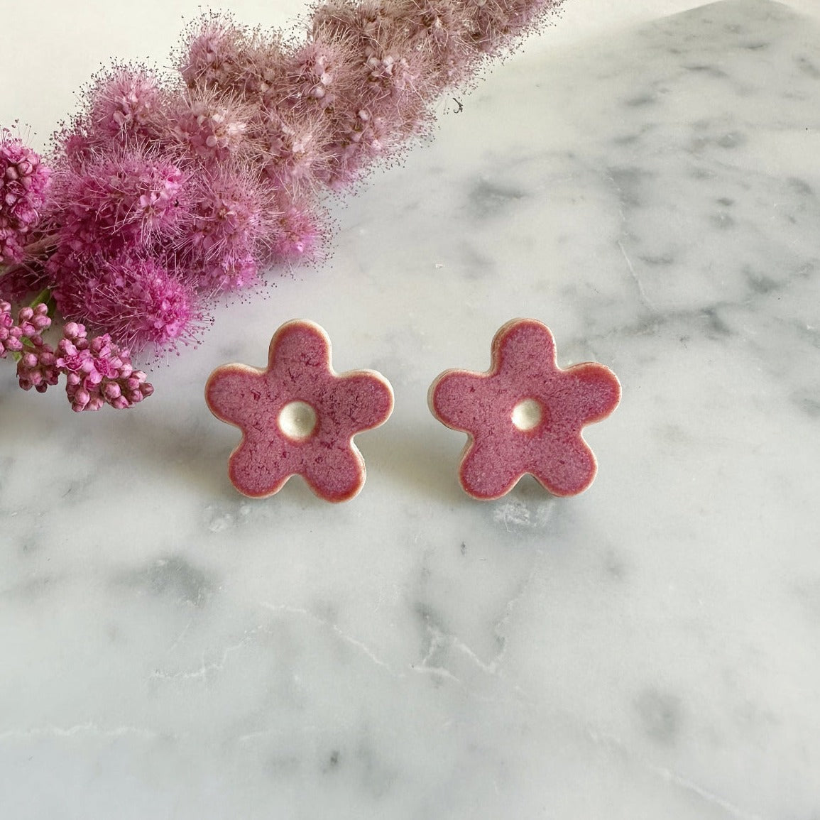 FLOWER Porcelain Earrings - Large