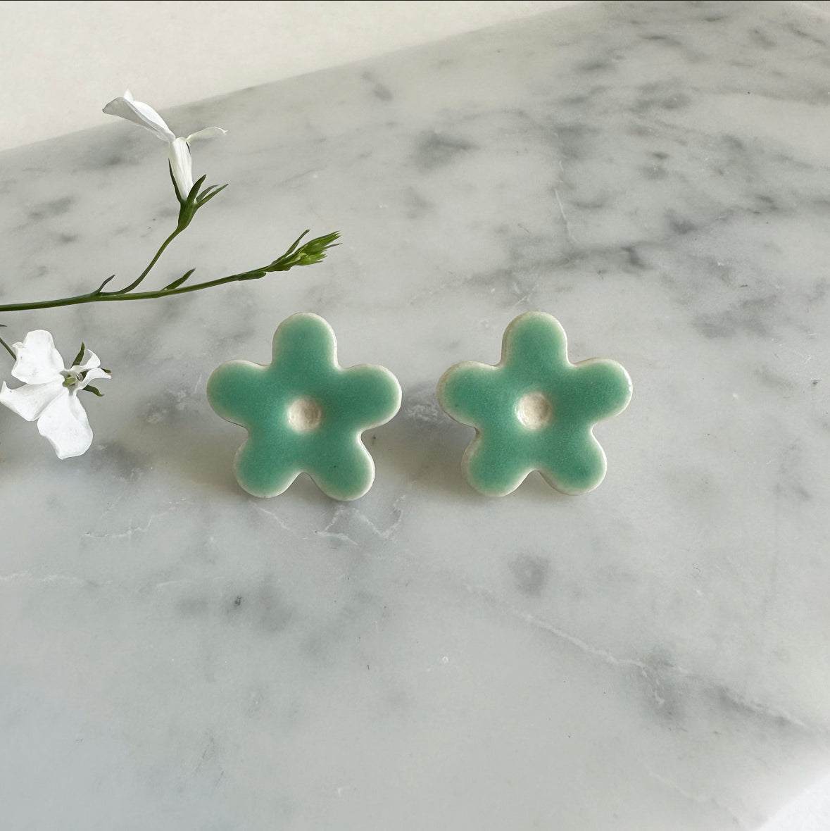 FLOWER Porcelain Earrings - Large