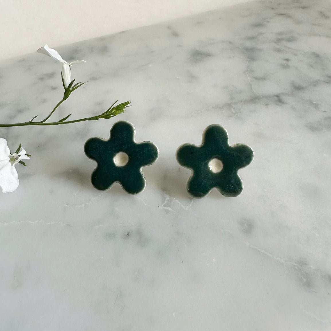 FLOWER Porcelain Earrings - Large