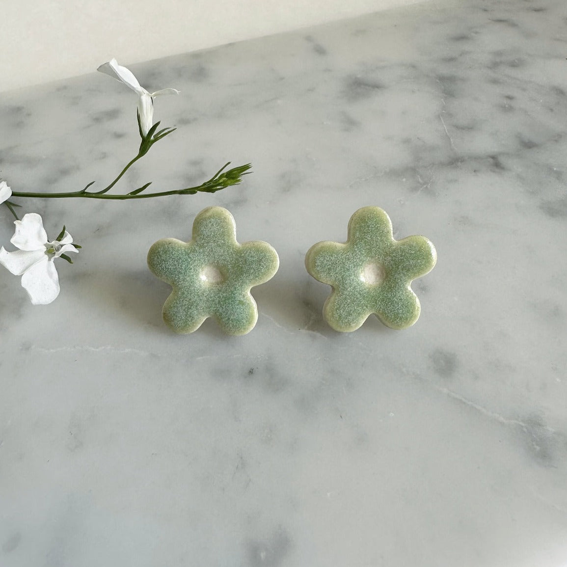 FLOWER Porcelain Earrings - Large