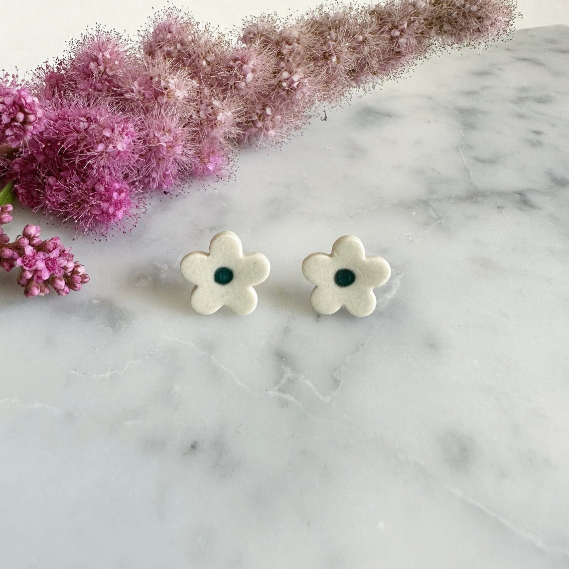 FLOWER Porcelain Earrings - Small