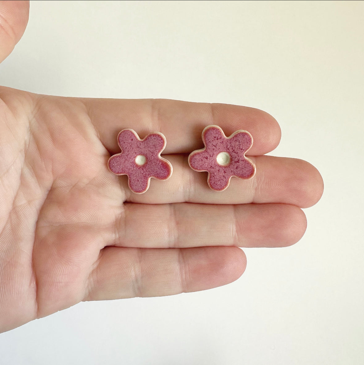 FLOWER Porcelain Earrings - Large