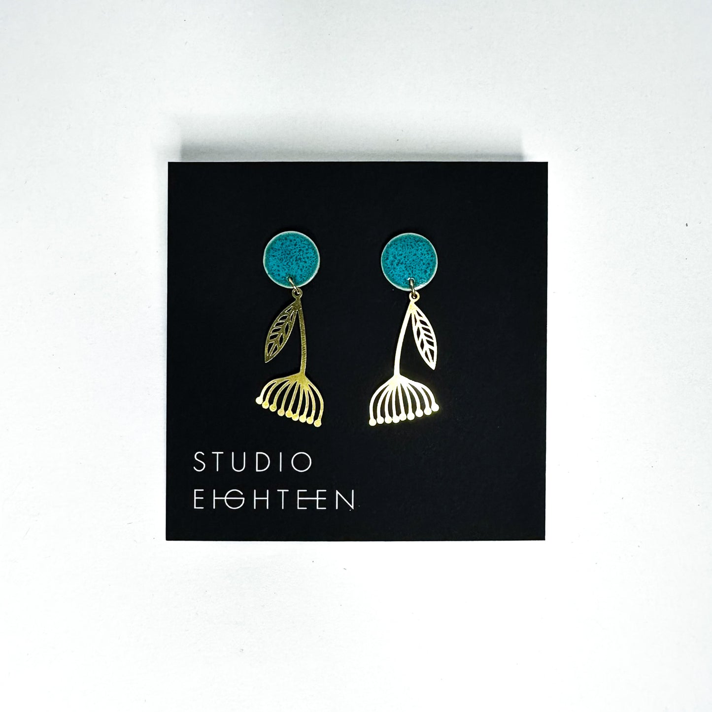 DANDELION Brass + Porcelain Earrings