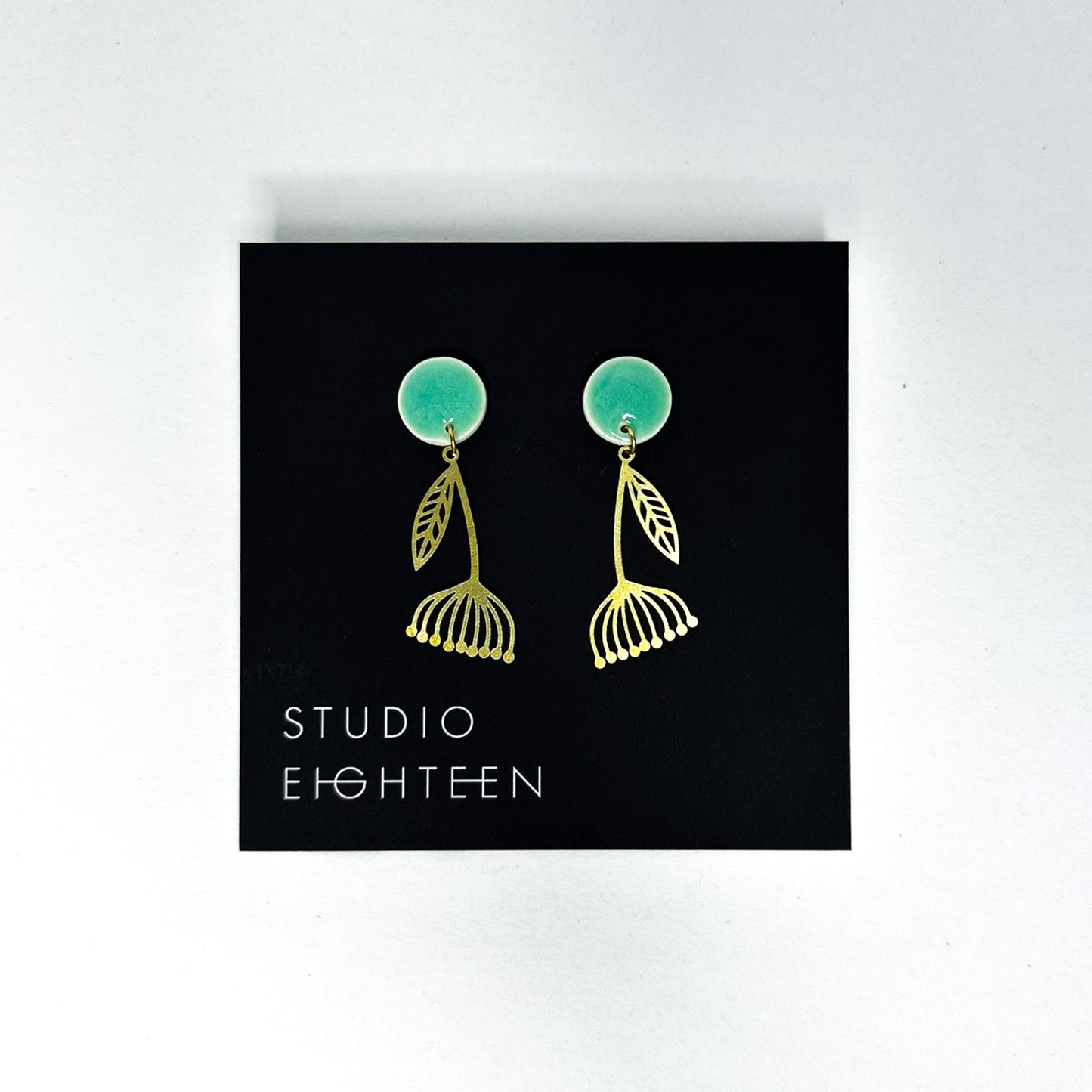 DANDELION Brass + Porcelain Earrings