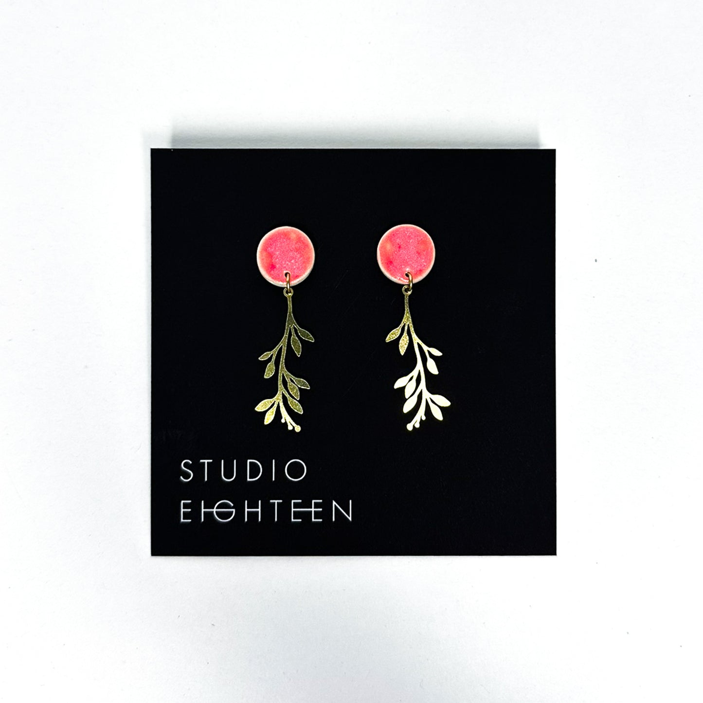 WISTERIA Brass + Porcelain Earrings