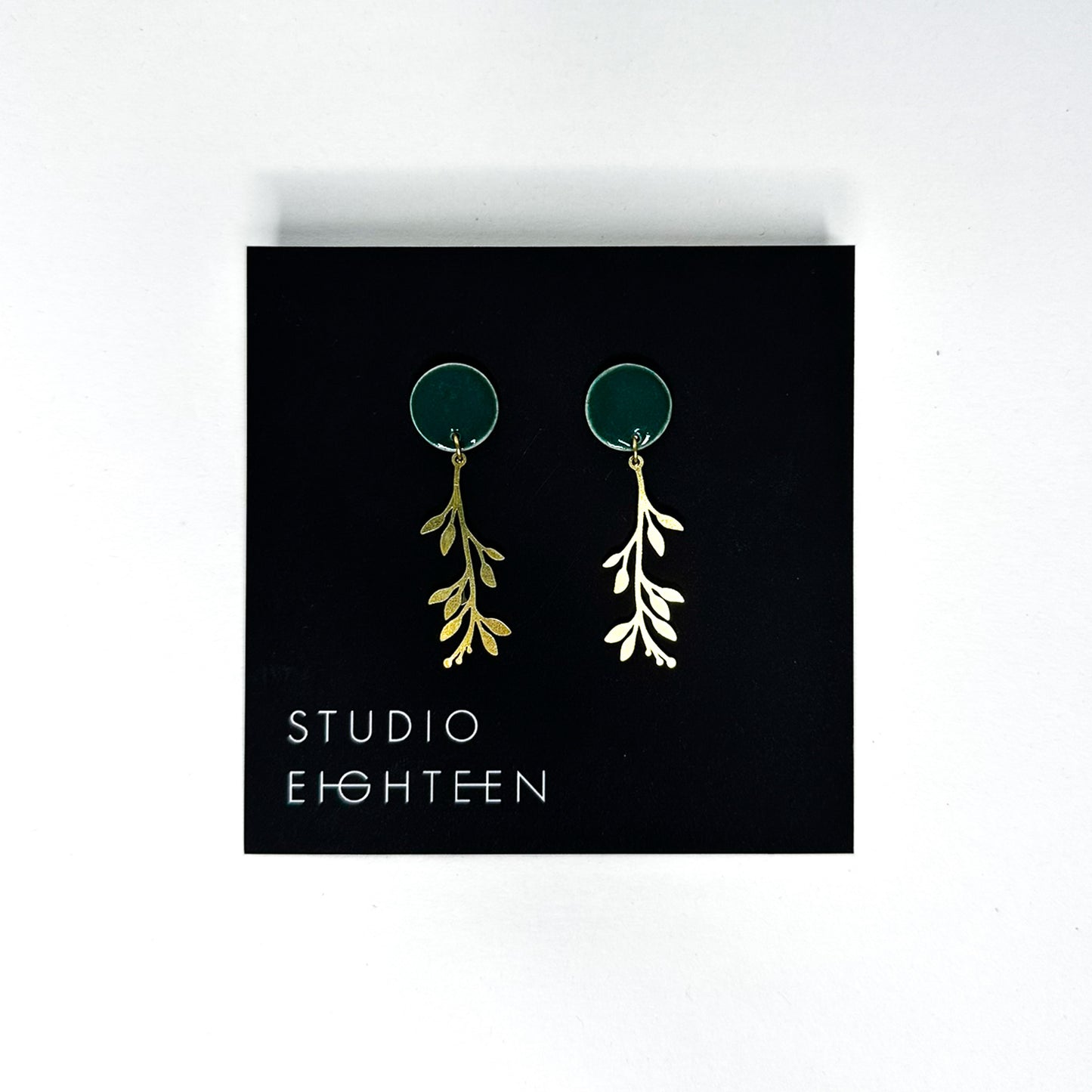 WISTERIA Brass + Porcelain Earrings