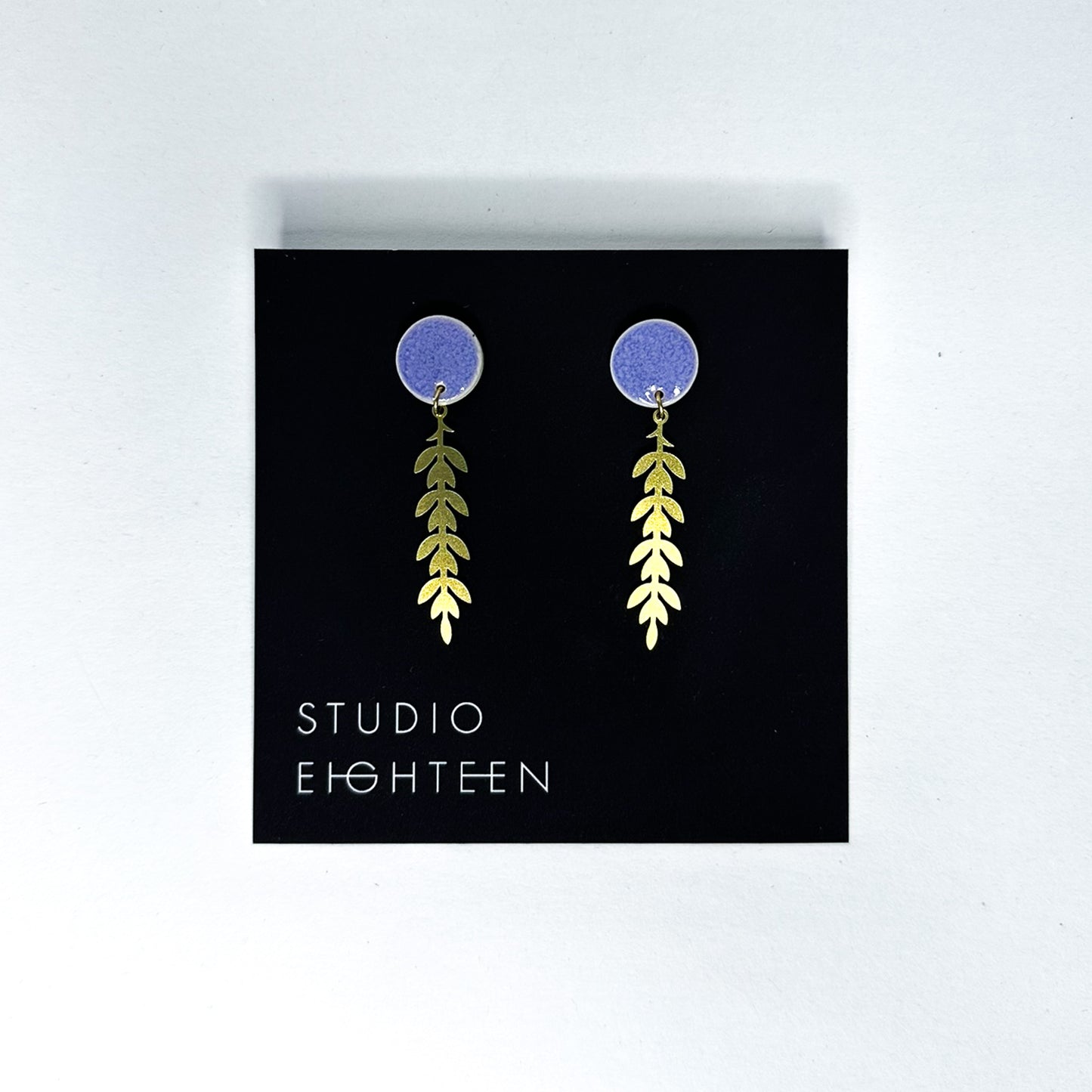 VINE Brass + Porcelain Earrings