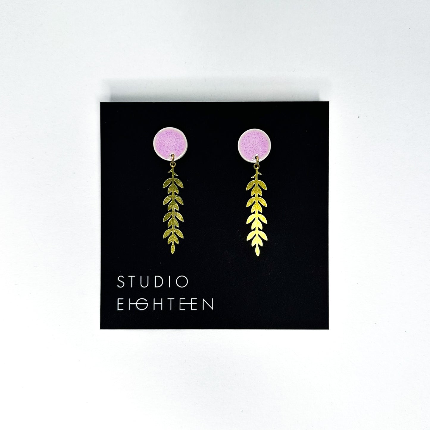 VINE Brass + Porcelain Earrings