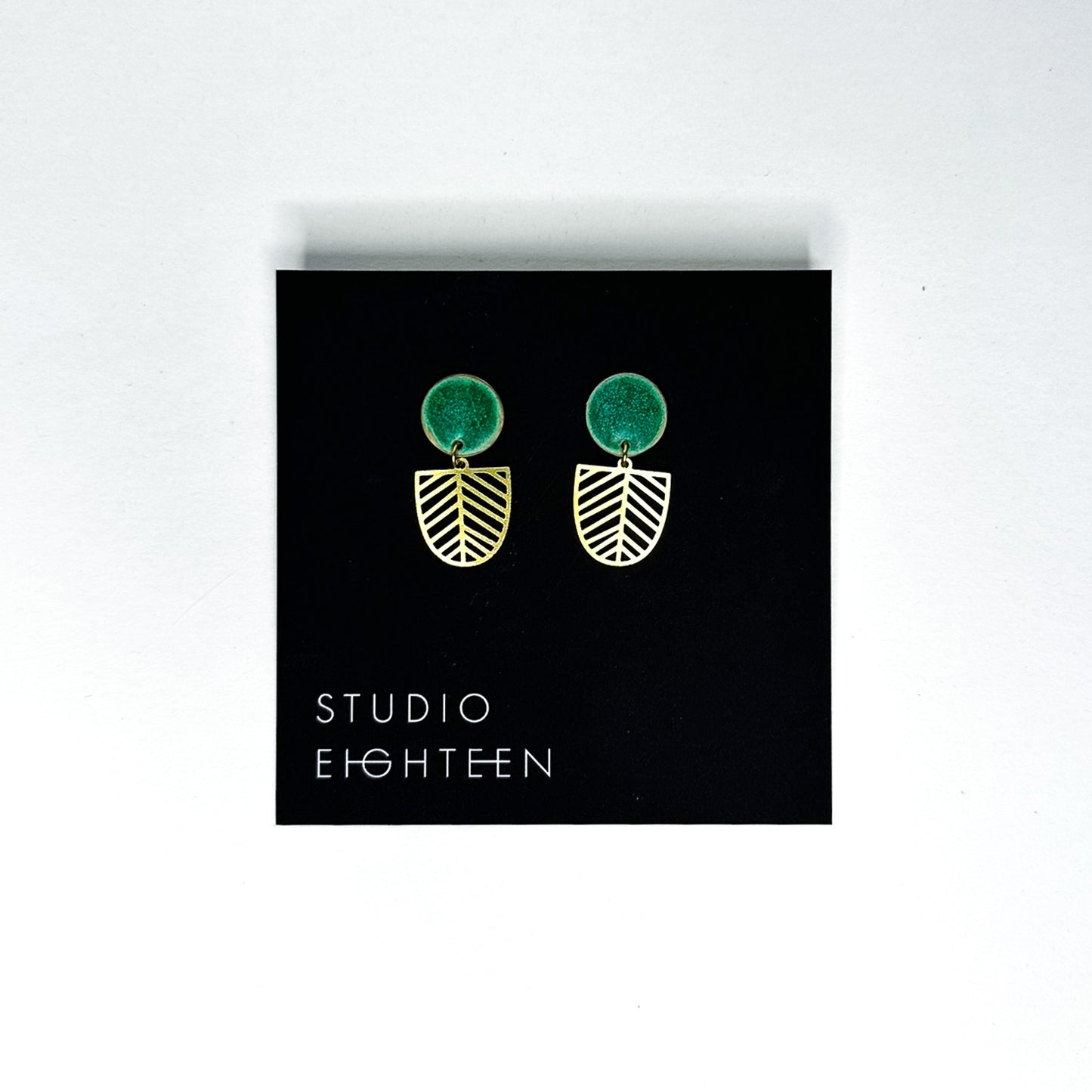 LEAF Porcelain + Brass Earrings