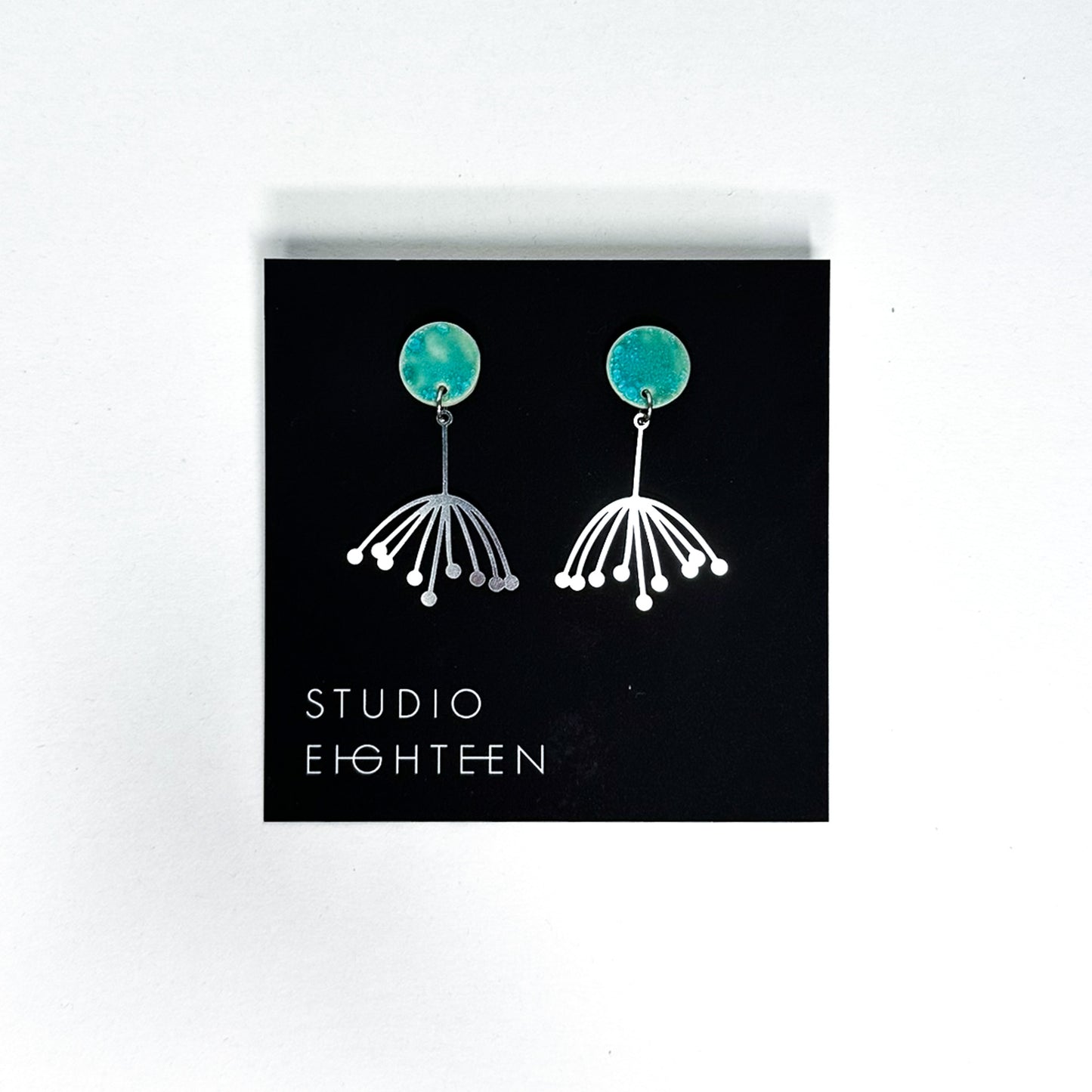 STARBURST Porcelain + Stainless Steel Earrings