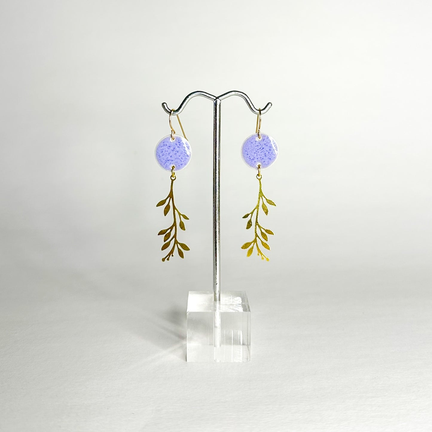 WISTERIA Brass + Porcelain Earrings