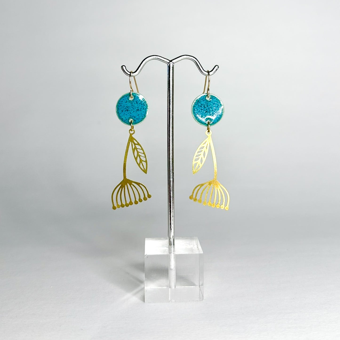 DANDELION Brass + Porcelain Earrings