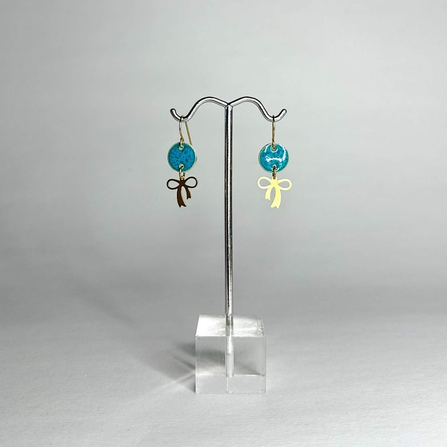 BOW Porcelain + Brass Earrings