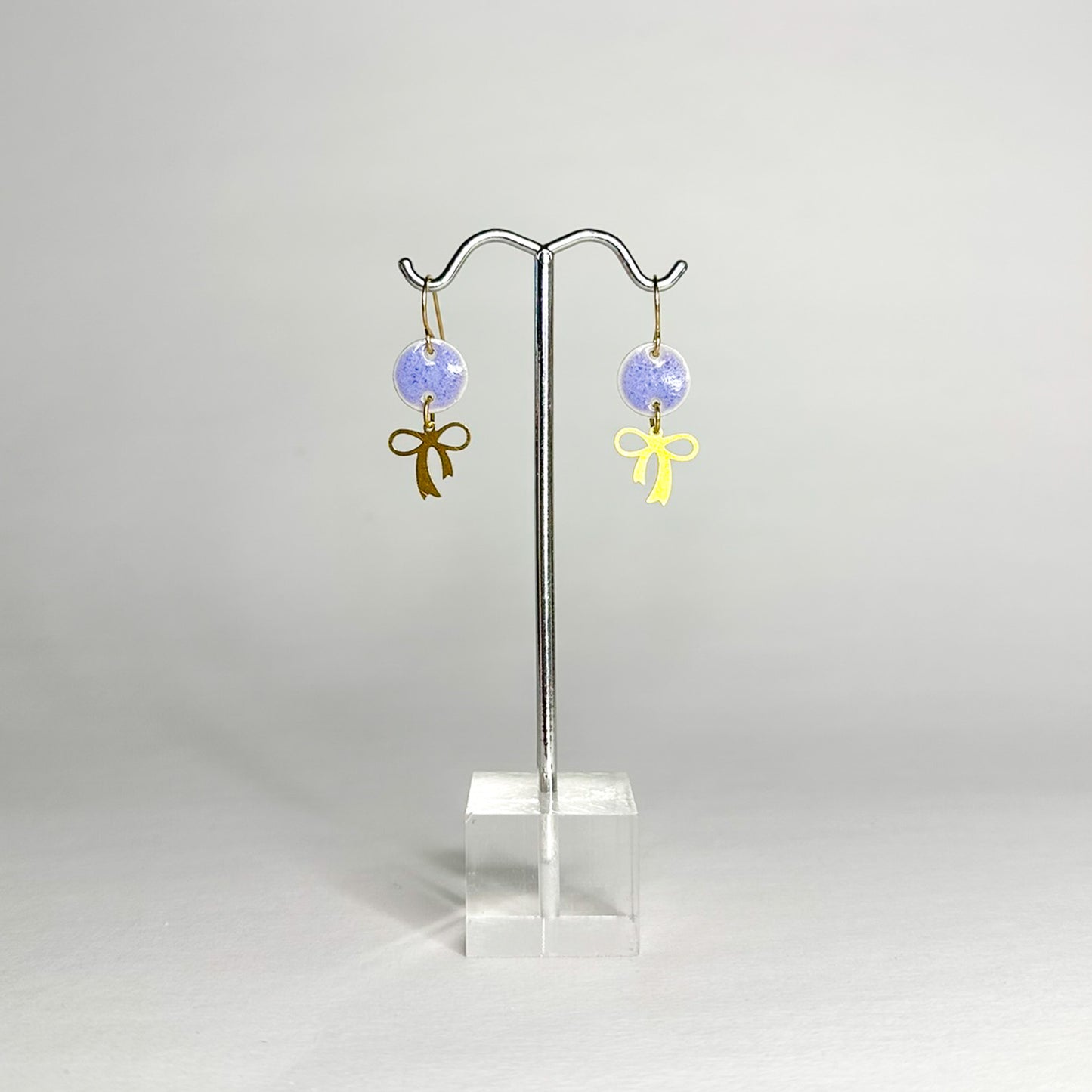 BOW Porcelain + Brass Earrings