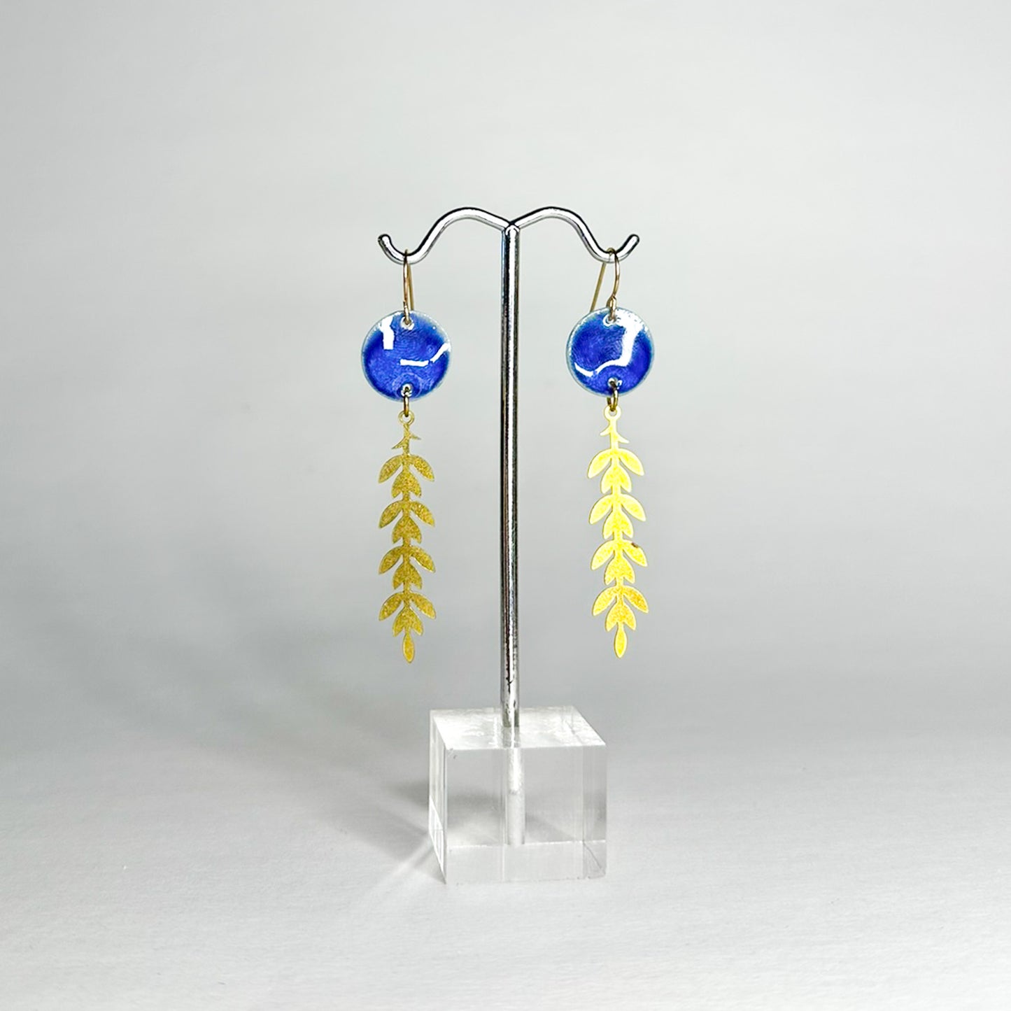 VINE Brass + Porcelain Earrings
