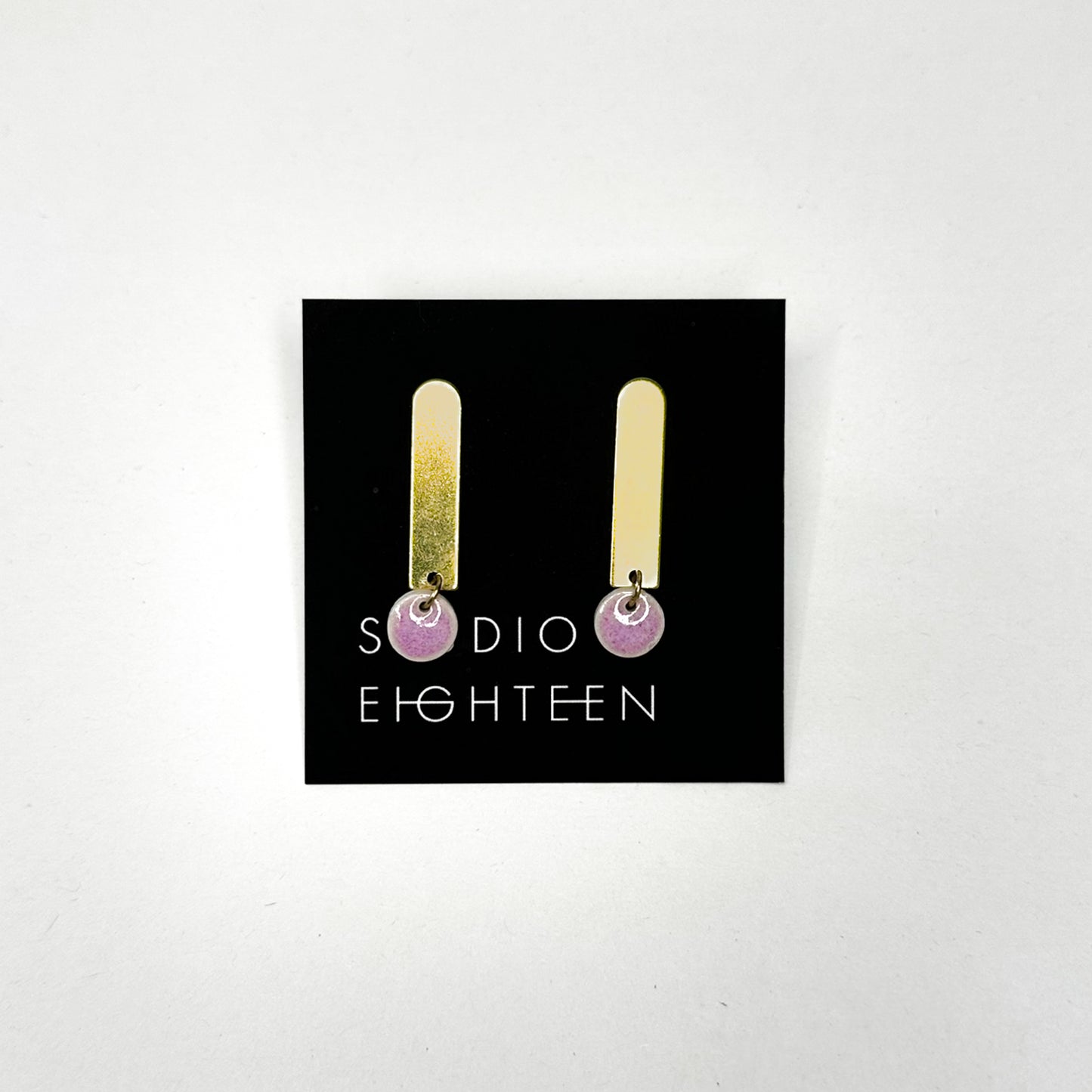 COLUMN Porcelain + Brass Earrings