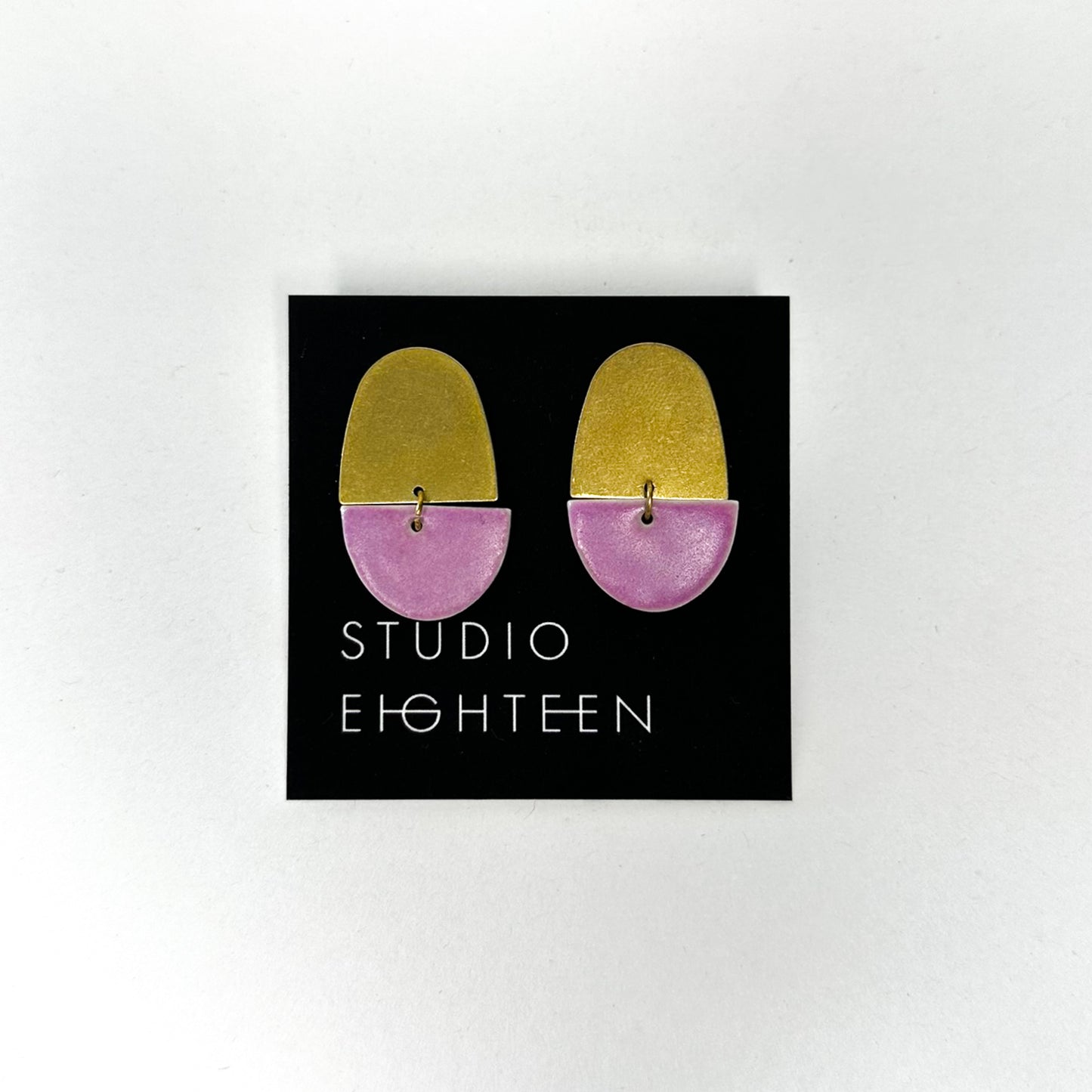 ELLIPSE Porcelain + Brass Earrings