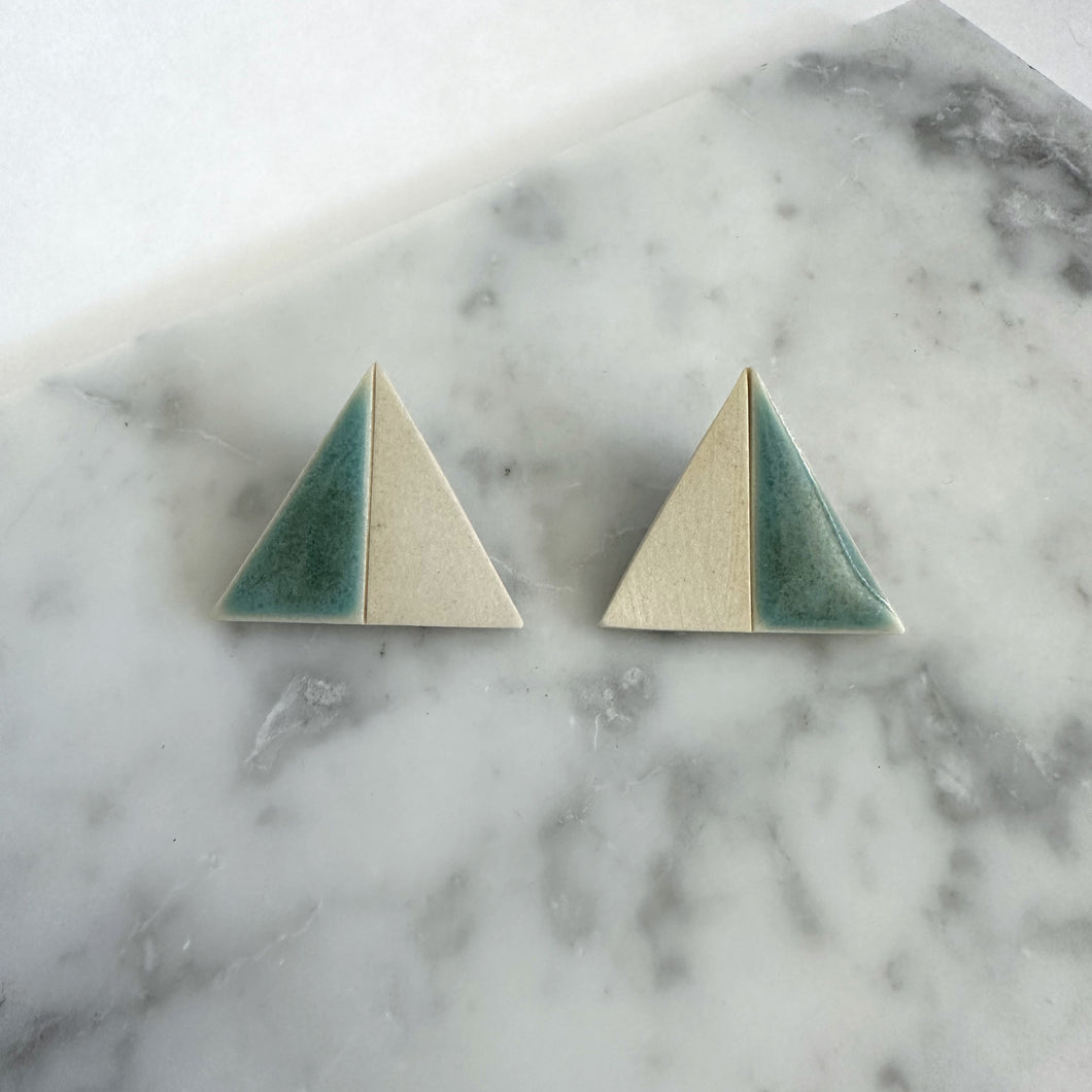 SALE - TRIANGLE Ceramic Earrings