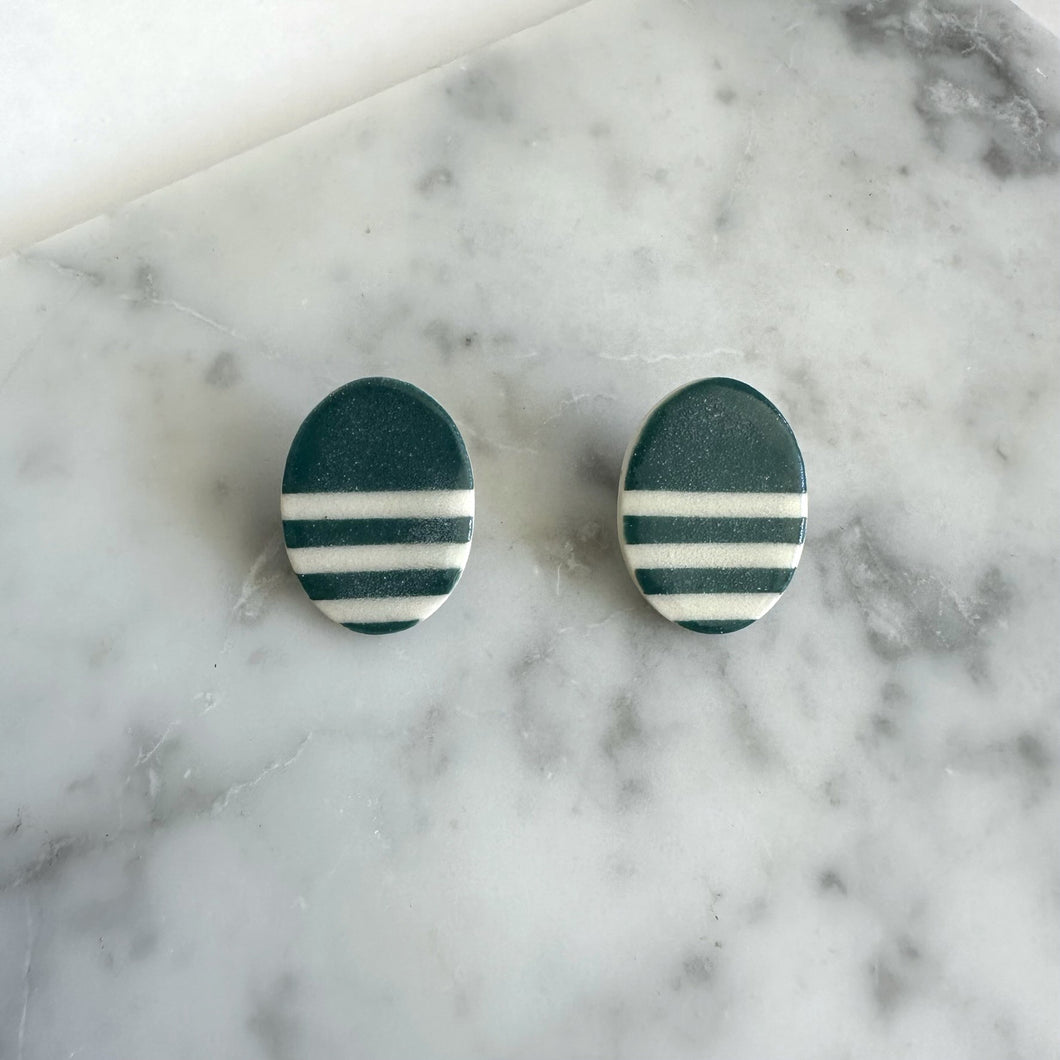 SALE - OVAL Ceramic Earrings
