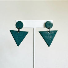 Load image into Gallery viewer, CIRCLE + TRIANGLE Ceramic Drop Earrings
