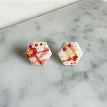 Load image into Gallery viewer, HEXAGON XL Ceramic Earrings
