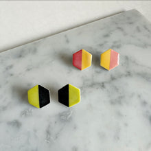 Load image into Gallery viewer, HEXAGON XL Ceramic Earrings
