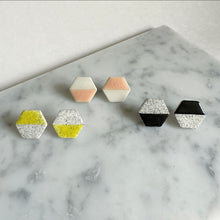 Load image into Gallery viewer, HEXAGON XL Ceramic Earrings
