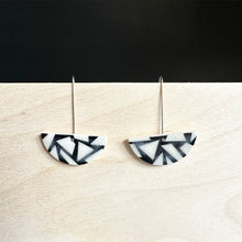 Load image into Gallery viewer, SEMI CIRCLE Dangle Ceramic Earrings
