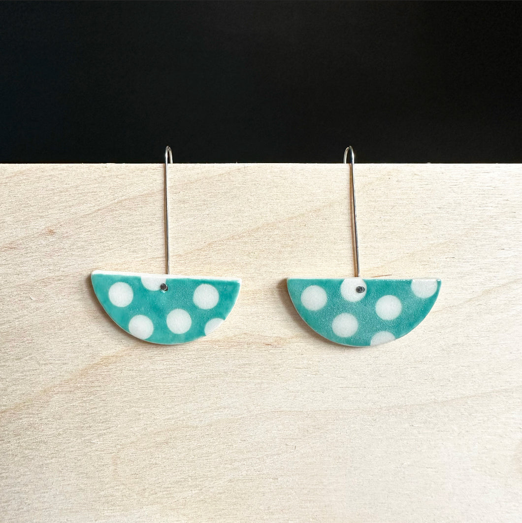 SEMI CIRCLE Dangle Ceramic Earrings