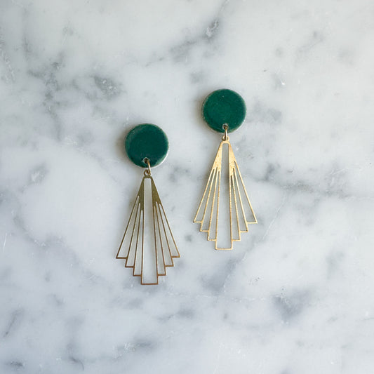 MODERNE Porcelain + Brass Earrings