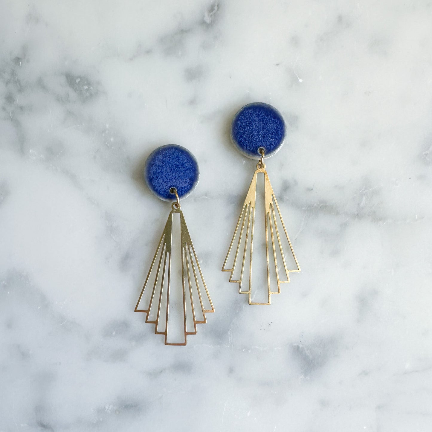 MODERNE Porcelain + Brass Earrings