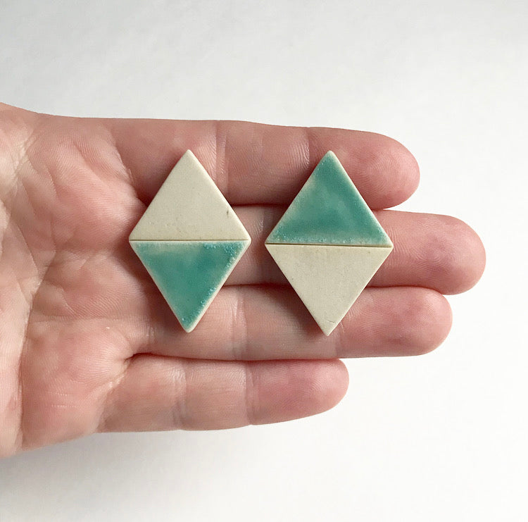 SALE - DIAMOND Ceramic Earrings