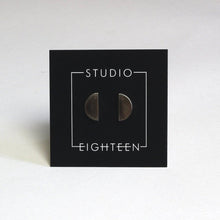 Load image into Gallery viewer, Semi circle ceramic stud earrings with bronze glaze

