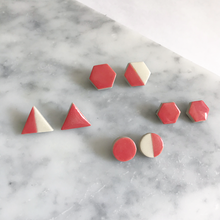 Load image into Gallery viewer, HEXAGON Small Ceramic Earrings
