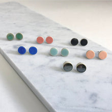Load image into Gallery viewer, Circle, ceramic stud earrings in a variety of colours

