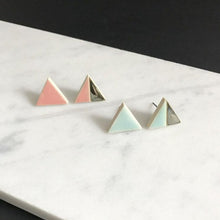 Load image into Gallery viewer, Triangle ceramic stud earrings in a variety of colours
