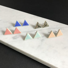 Load image into Gallery viewer, Triangle ceramic stud earrings in a variety of colours
