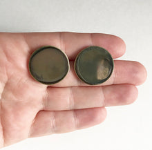 Load image into Gallery viewer, Large circle, ceramic stud earrings with mirror glaze.
