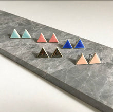 Load image into Gallery viewer, Triangle ceramic stud earrings in a variety of colours
