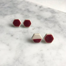 Load image into Gallery viewer, HEXAGON Large Ceramic Earrings
