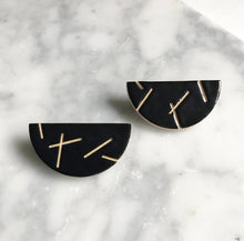 Load image into Gallery viewer, SEMI CIRCLE Epic Ceramic Earrings
