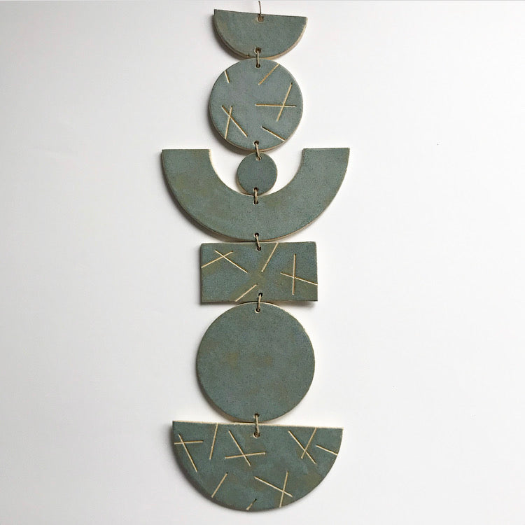 SHAPES Ceramic Wall Hanging - Frosted Blue