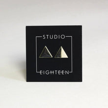 Load image into Gallery viewer, Triangle ceramic stud earrings with mirror glaze
