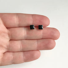 Load image into Gallery viewer, Square ceramic stud earrings with black glaze
