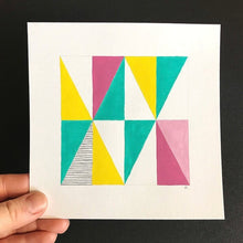 Load image into Gallery viewer, TRIANGLE Painting - Pink + Yellow + Aqua

