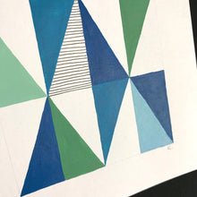 Load image into Gallery viewer, TRIANGLE Painting - Blue + Sage I

