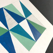 Load image into Gallery viewer, TRIANGLE Painting - Blue + Sage II
