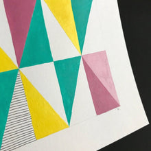 Load image into Gallery viewer, TRIANGLE Painting - Pink + Yellow + Aqua

