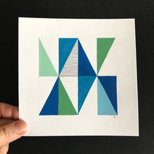 Load image into Gallery viewer, TRIANGLE Painting - Blue + Sage I
