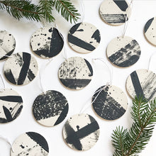 Load image into Gallery viewer, White + Black Ceramic Ornaments
